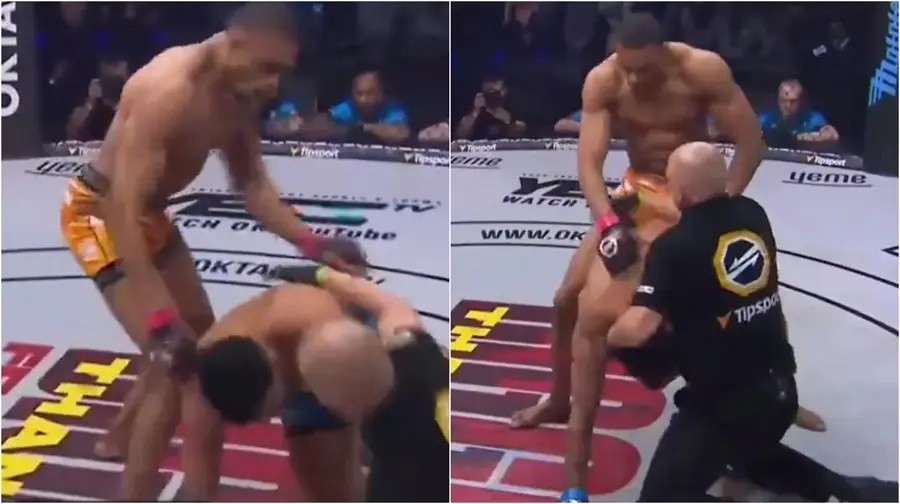 Un luchador ganó por nocaut y tuvo la actitud más censurable de las MMA mientras su rival estaba en el piso: video