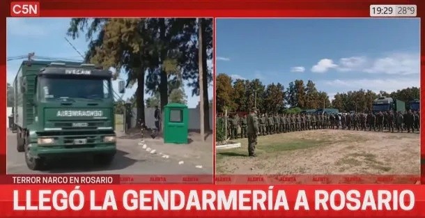 Comenzaron a llegar los efectivos de Gendarmería para reforzar la seguridad en Rosario