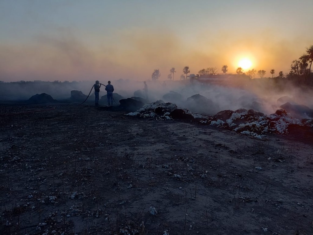 La Policía trabaja para extinguir incendios de pastizal que afectaron varios campos