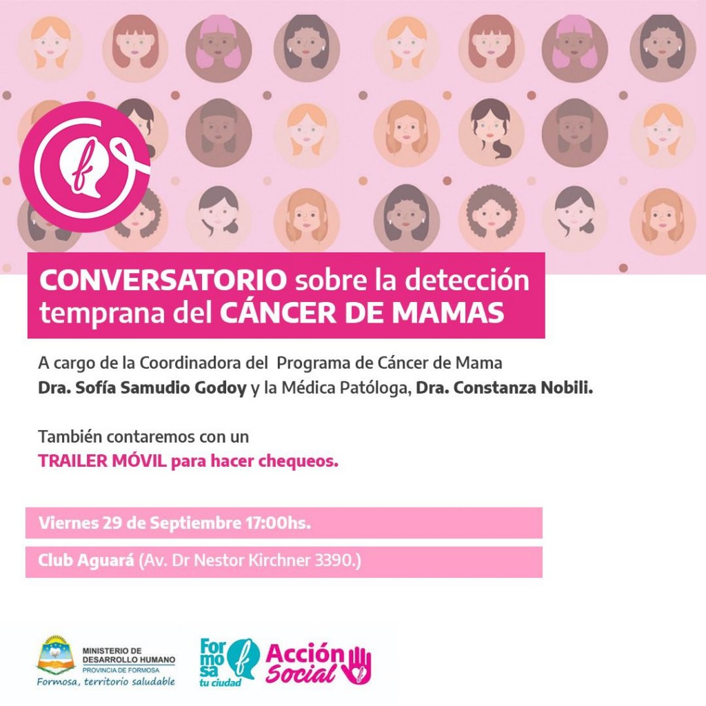 Hoy viernes habrá conversatorio sobre la detección temprana del cáncer de mama