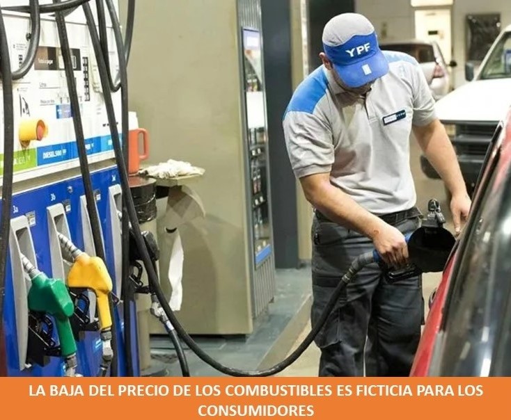 La baja del pecio de los combustibles es ficticia para los consumidores