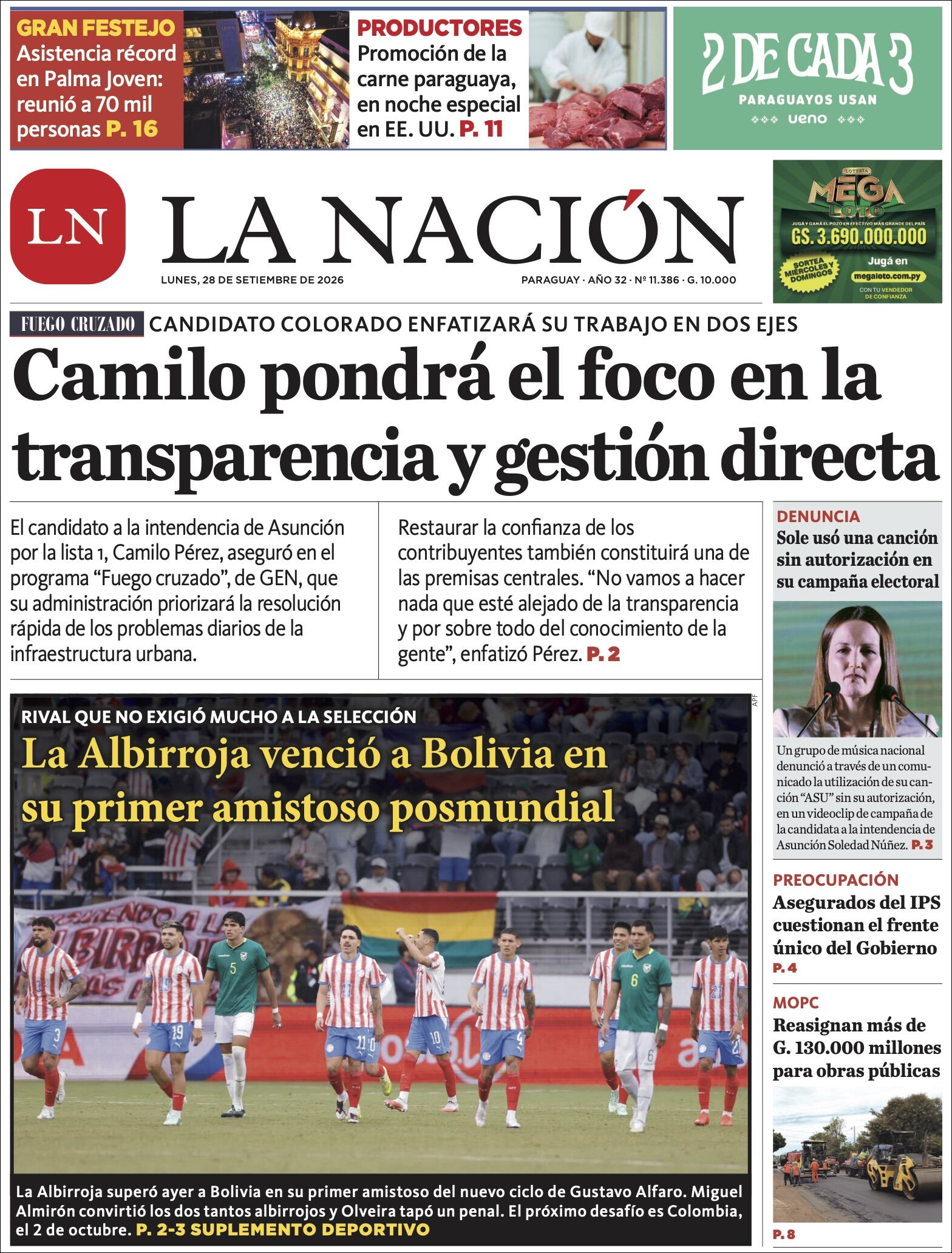 Tapas de Darios | RADIO LA VOZ DIGITAL FORMOSA - Tapa del diario Nacion